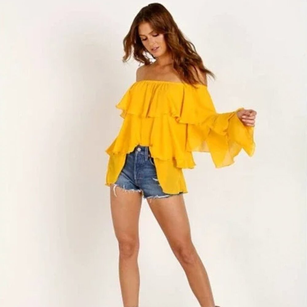 Show Me Your Mumu Chi Chi Top - Golden Yellow Sz S NWOT